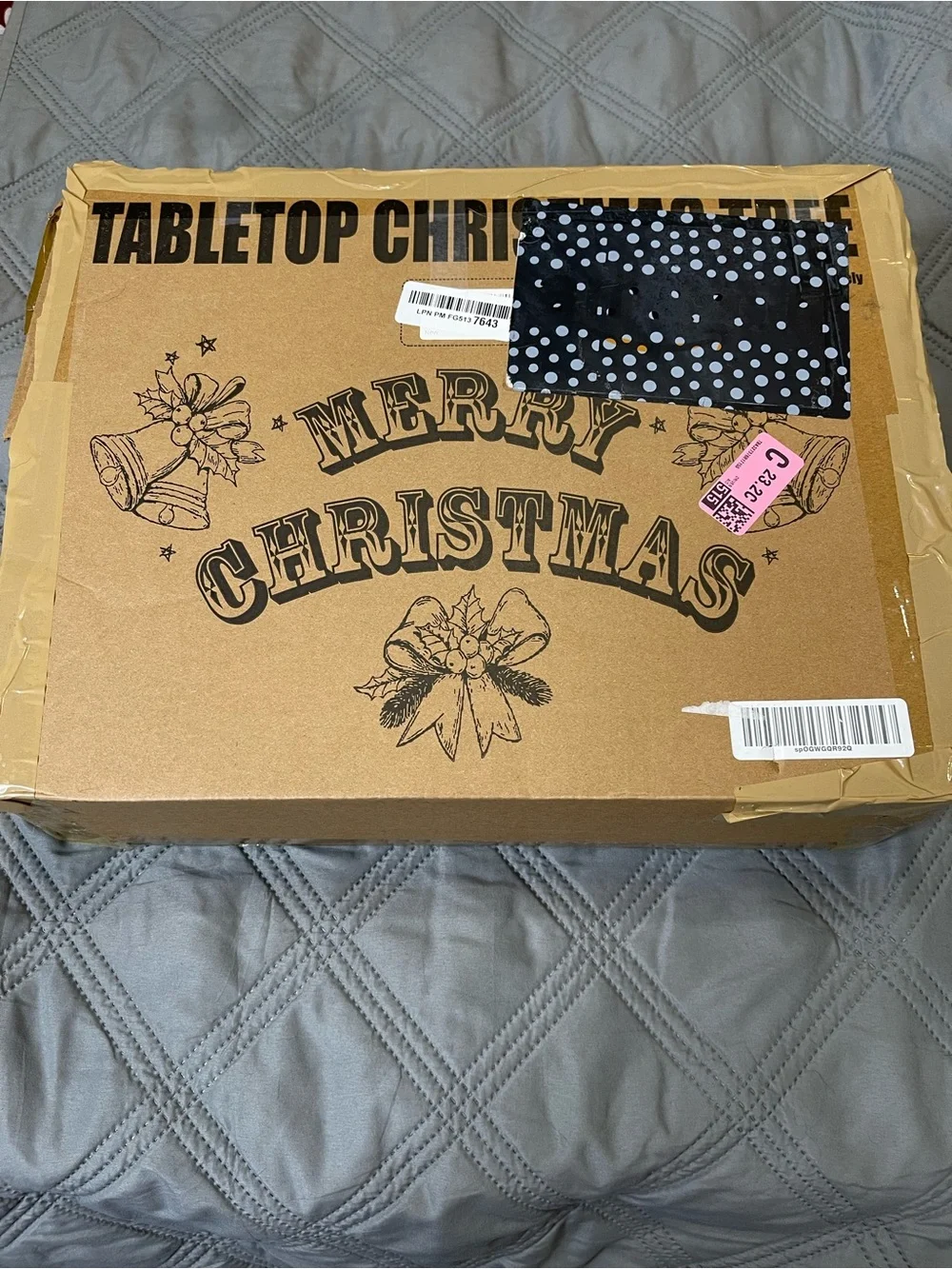 Christmas 36inch Small Artificial Tabletop Tree, Mini Tree w/ Hanging Ornaments